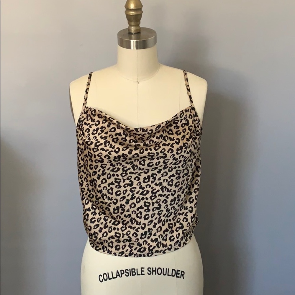 Forever 21 Leopard Print Cow Neck Top/Tank